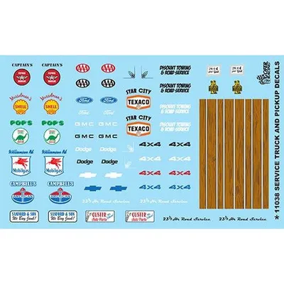 Gofer Racing Service Truck and Pickups Decal Sheet 1/24