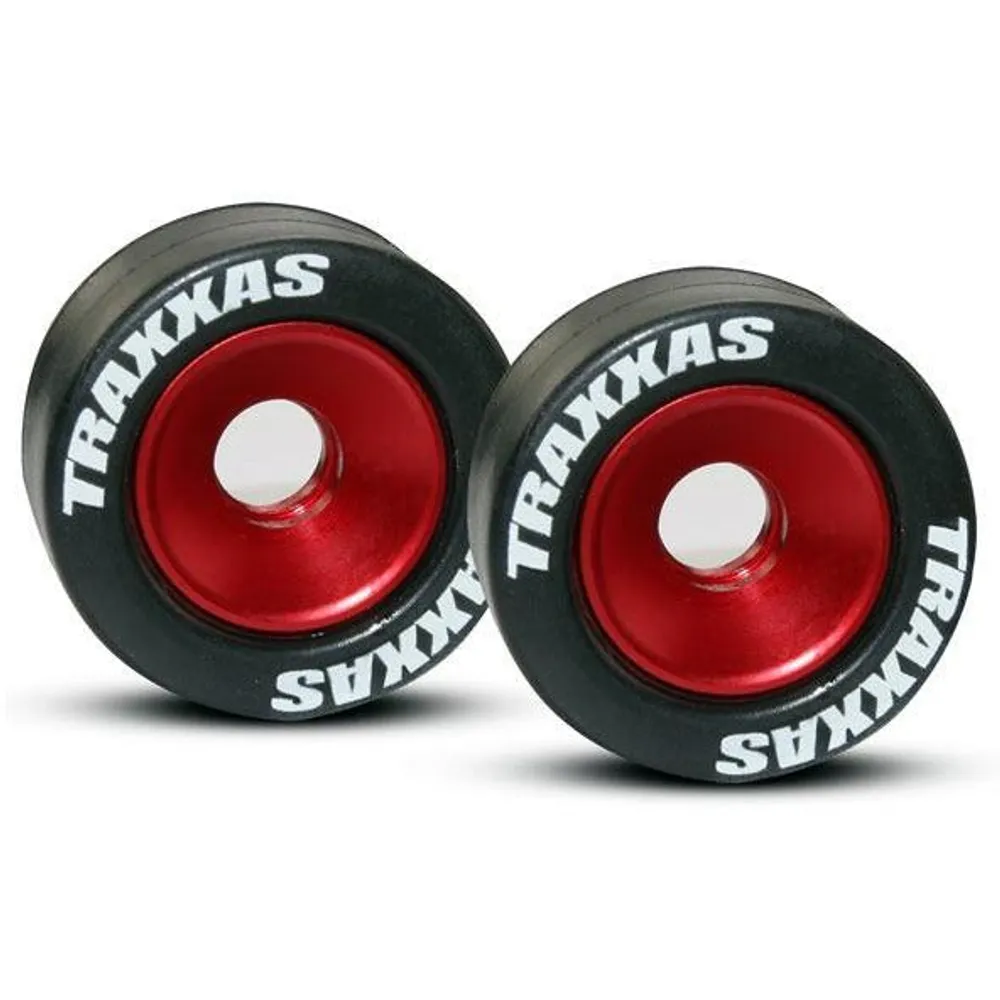 TRA5186 Wheels, Aluminum - Red Anodized (2)/ 5x8mm Ball Bearings