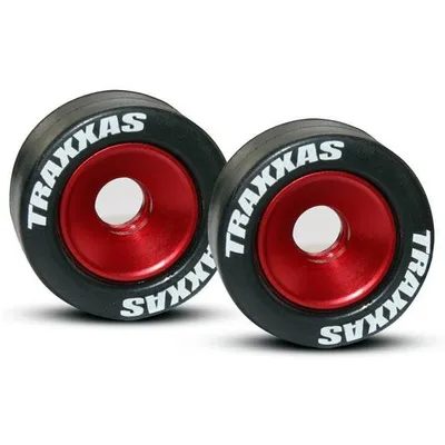 TRA5186 Wheels, Aluminum - Red Anodized (2)/ 5x8mm Ball Bearings
