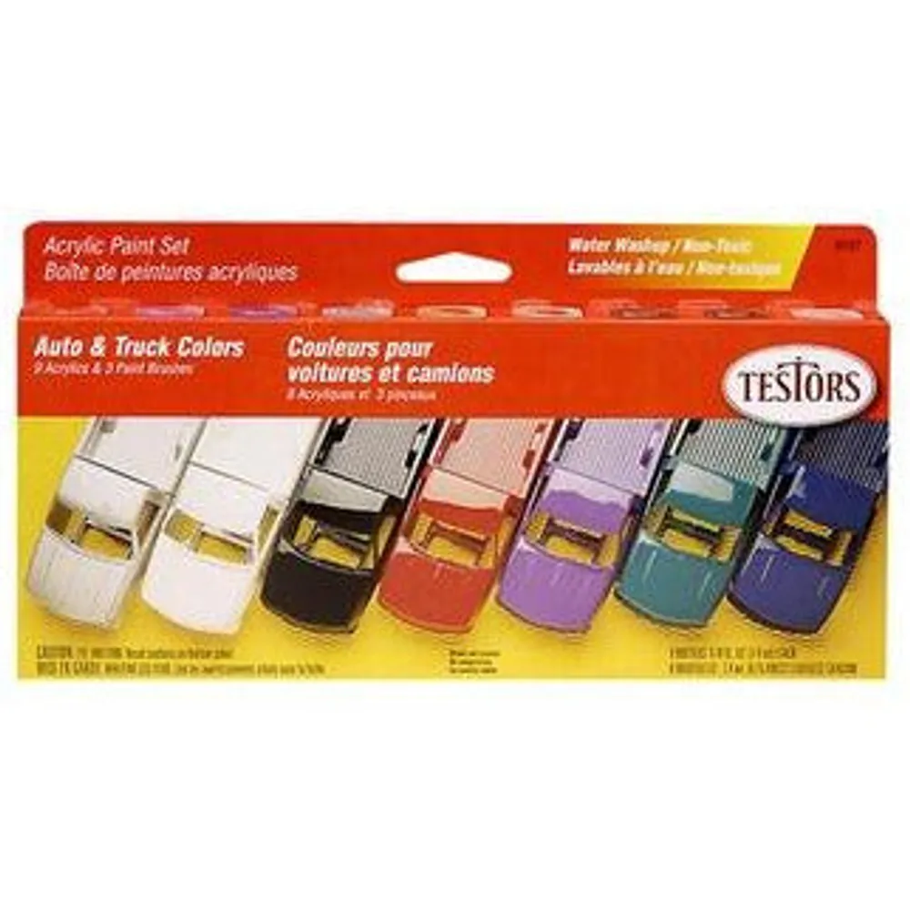 Testors 9 Color Acrylic Auto Paint Set #9197T