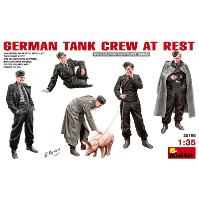 German Tank Crew At Rest #35198 1/35 Figure Kit by MiniArt