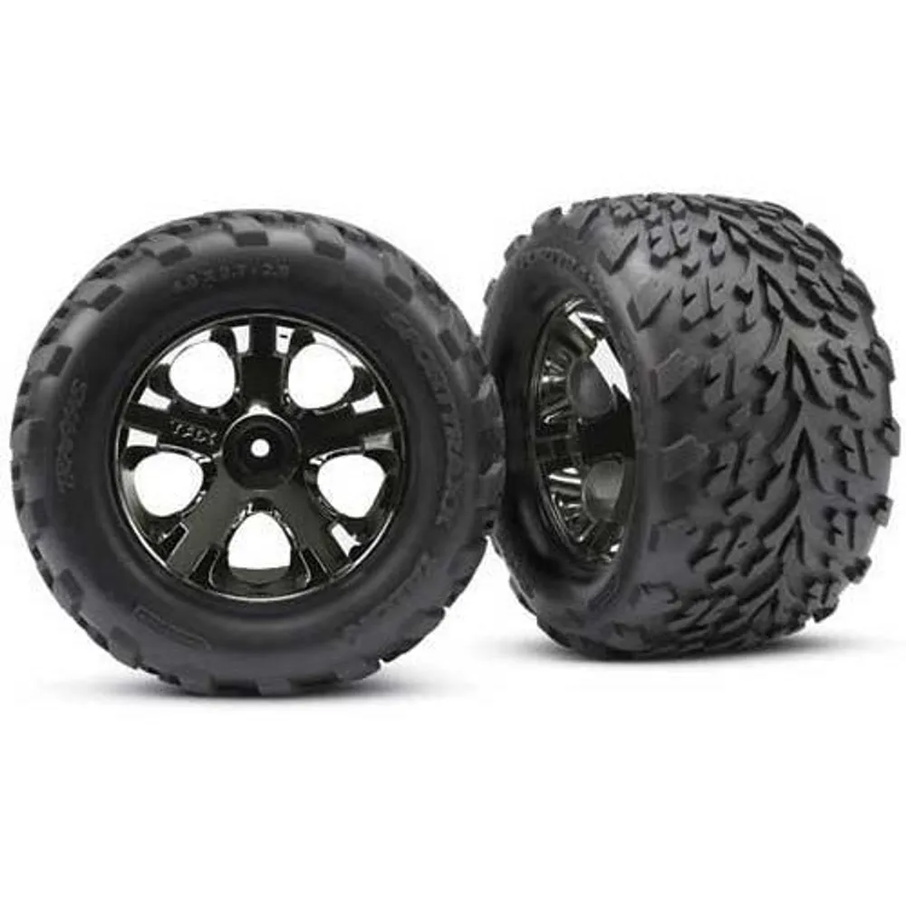 Traxxas Tires & wheels, assembled, glued (2.8") (nitro rear/ electric front)