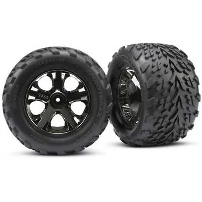 Traxxas Tires & wheels, assembled, glued (2.8") (nitro rear/ electric front)