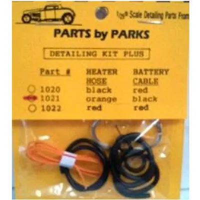 1/24-1/25 Detail Set 2: Radiator Hose, Orange Heater Hose, Black Battery Cable & Tinned Copper Wire for Brake/Fuel Lines & Carburetor Linkage by Parts by Parks