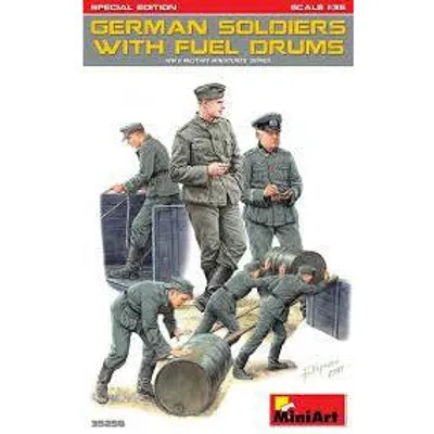 German Soldiers With Fuel Drums #35256 1/35 Figure Kit by MiniArt