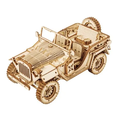 ROKR 1940's Army Field Car (Jeep) 1/18th 369pcs MC701 by Robotime