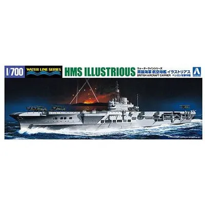 HMS Illustrious British Aircraft Carrier 1/700 Model Ship Kit #059418 by Aoshima