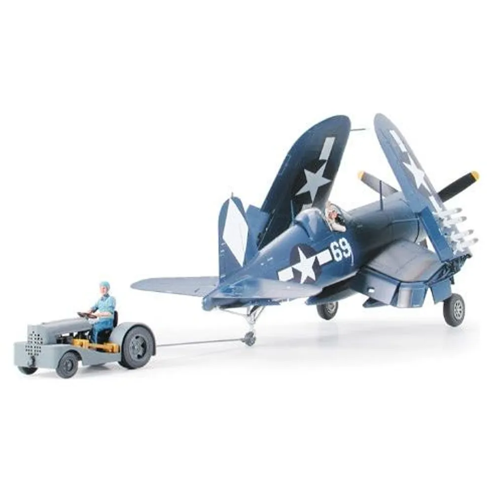 Chance Vought F4U-1D Corsair w/ Moto Tug 1/48 #61085 by Tamiya