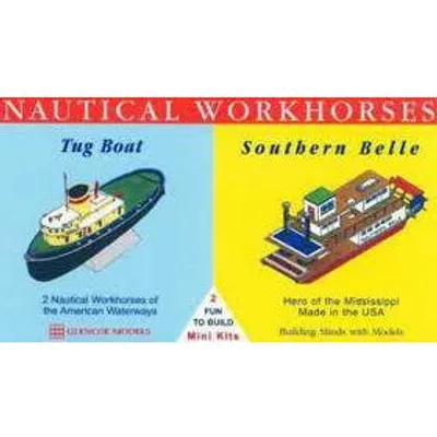 Tug Boat & Southern Belle Stern Wheeler 1/100 Model Ship Kit #3302 by Glencoe Models