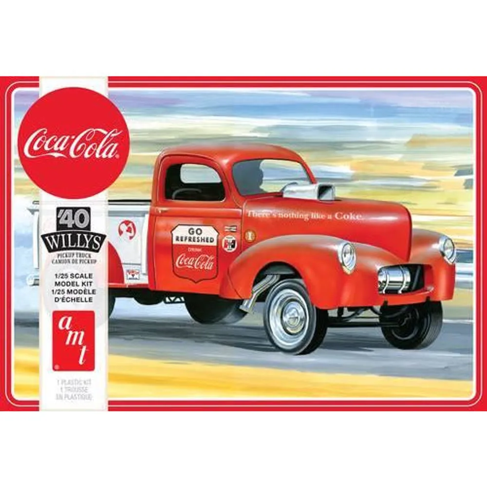 1940 Willys Coca-Cola Pickup Truck 1/25 Model Car Kit #1145 by AMT