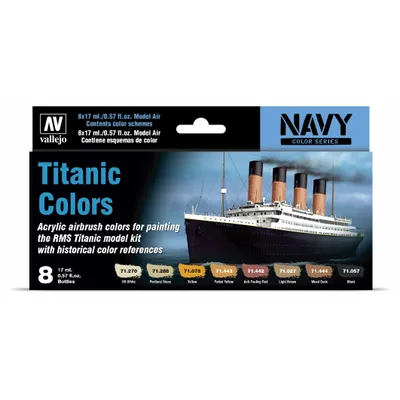 VAL71646 Titanic 8 Colour Paint Set