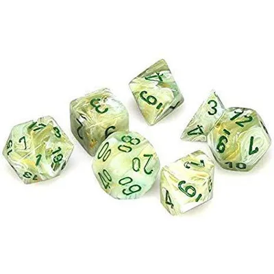 Chessex Marble 7-Die Set Green/Dark Green CHX27409