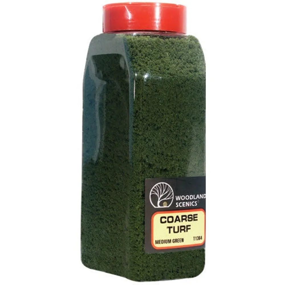 Woodland Scenics Shaker Turf - Coarse Medium Green (32oz) WOO1364