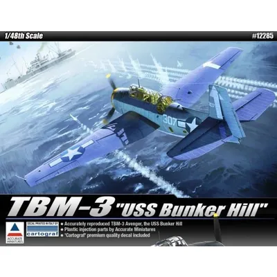 TBM-3 USS BUNKER HILL 1/48 #12285 by Academy