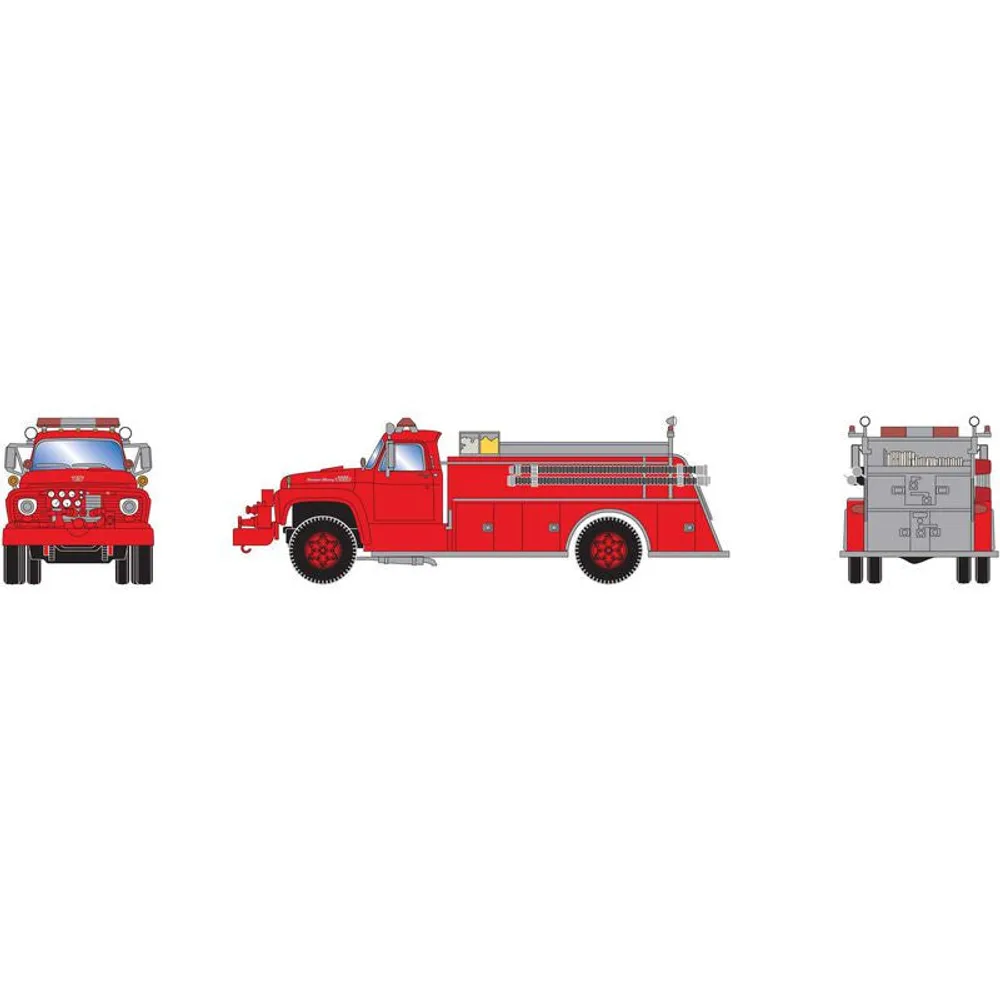 HO RTR Ford F-850 Fire Truck, Red