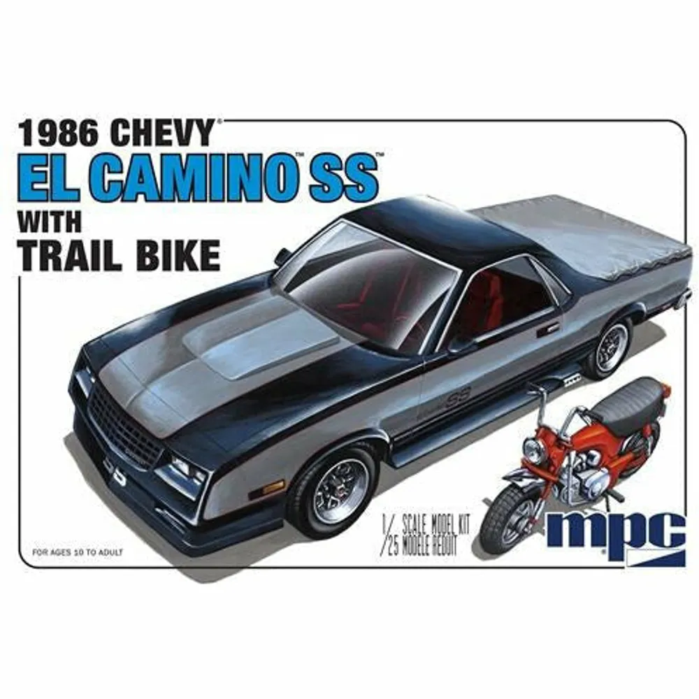 1986 Chevrolet El Camino with Trail Bike 1/25 Model Car Kit #888 by MPC