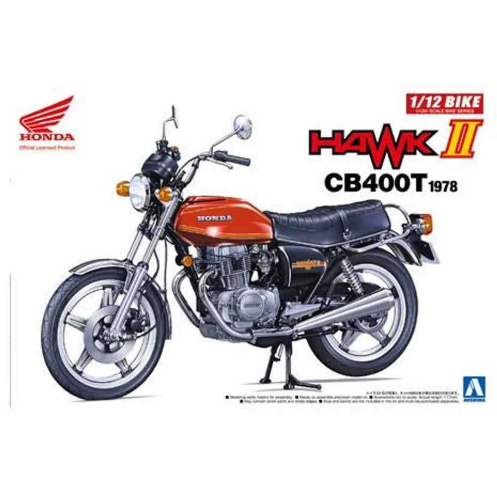 Honda Hawk CB400T 1978 1/12 Model Car Kit #53966 by Aoshima