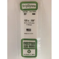 Evergreen #387 Styrene Strips: Dimensional 9 pack 0.125" (3.2mm) x 0.156" (4.0mm) x 24" (60cm)