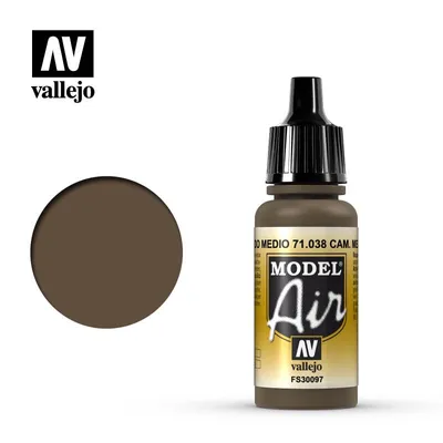 Vallejo Model Air 71.038 Camouflage Medium Brown (FS 30059) 17mL