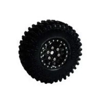 APS Aluminum Beadlock Wheel Tire Set for 1:18 1:24 Black APS28424K