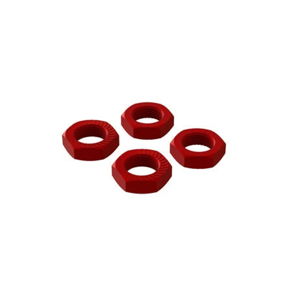 Aluminum Wheel Nut, 17mm Red (4) ARA310906