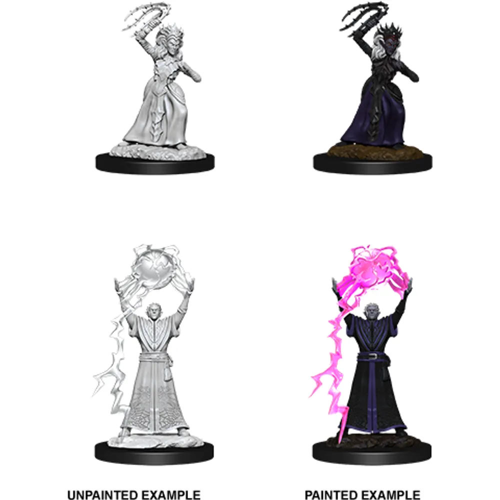 D&D Unpainted Mini - Drow Mage and Drow Priestess 90071