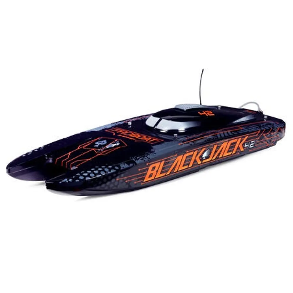 Blackjack 42" 8S Brushless Catamaran RTR: Black/Orange