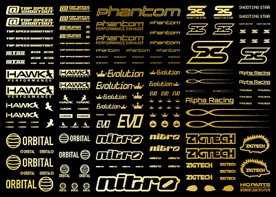 HiQ Parts Sponsor Logo Decal 01S Gold (1pc)