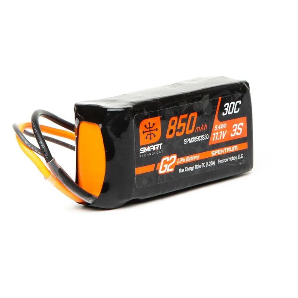 11.1V 850mAh 3S 30C Smart G2 LiPo Battery: IC2 SPMX8503S30