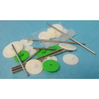 Assorted Small Plastic Motor Gears & Metal Shafts (27pcs) #SVM-MR6