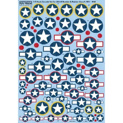 1/72 Cocarde Stars & Bars for USAAF Bombers & Fighters 1921-1946