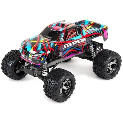 Stampede VXL 1/10 RTR 2WD Monster Truck Hawaiian with 3000mAh NiMH battery and 4-amp DC charger