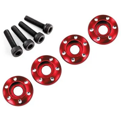 LaTrax Wheel Nut Washer (Red Aluminum) (4) - TRA7668R