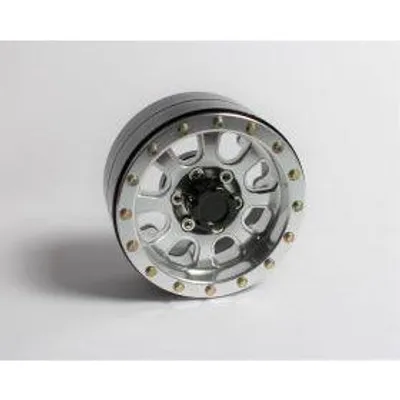 APS 1.9" 8-Spokes Beadlock Wheels(4) for Crawlers Silver APS28502S