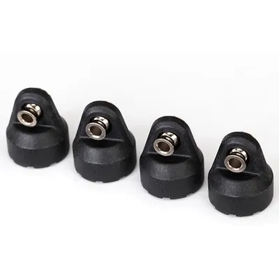 TRA8361 Shock caps (black) (4) (assembled with hollow balls)