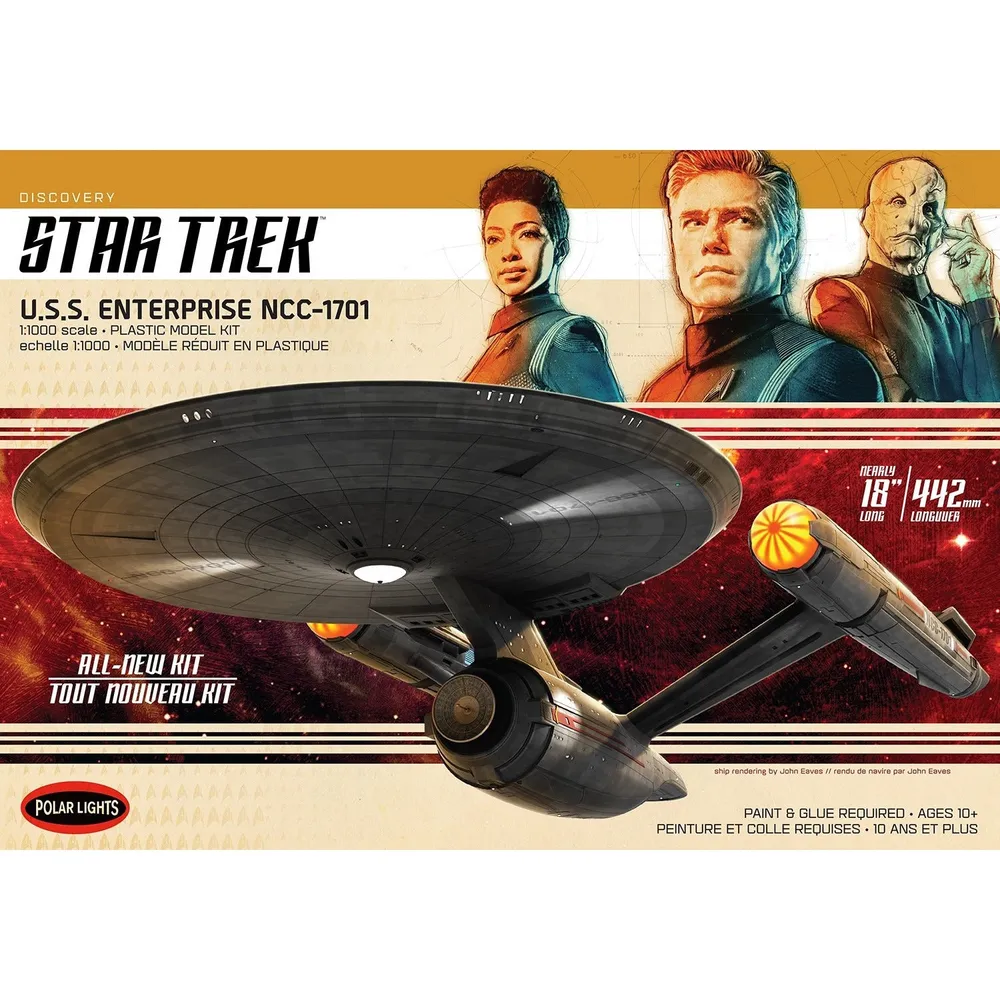 USS Enterprise 1/1000 Polar Lights Star Trek Discovery Model Kit #973 by Polar Lights