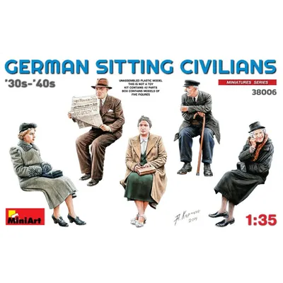 German Sitting Civilians #38006 1/35 Figure Kit by MiniArt
