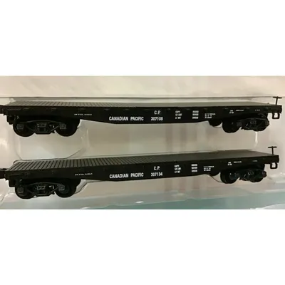 N scale 42' 10" Fish Belly Flat car Canadian Pacific 2 car set (PRE OWNED)