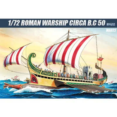 Roman War Ship 50BC 1/72 Model Sailing Ship Kit #14207 by Academy