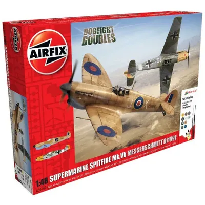 Supermarine Spitfire Mk. Vb & Messerschmitt BF109E 1/48 by Airfix (2 kits in box)