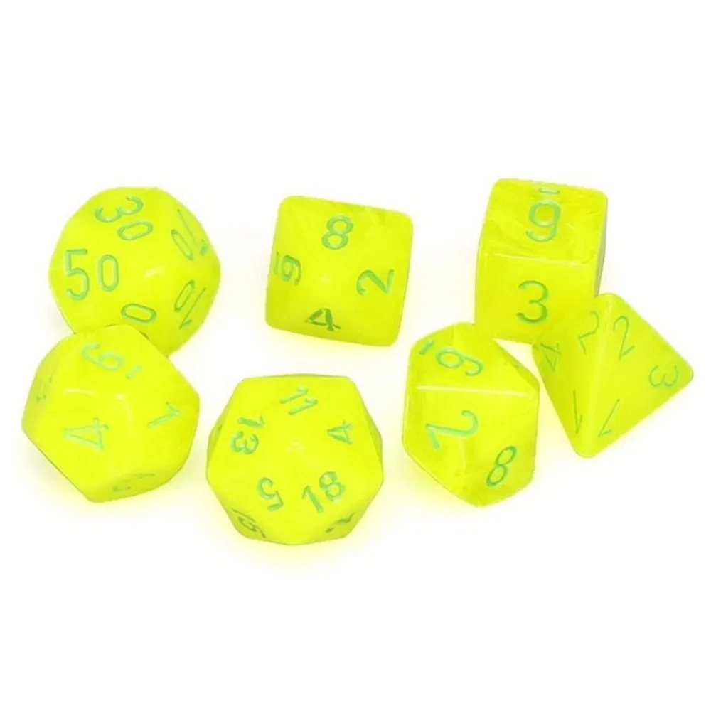 Chessex Vortex 7-Die Set Electric Yellow/Green CHX27422