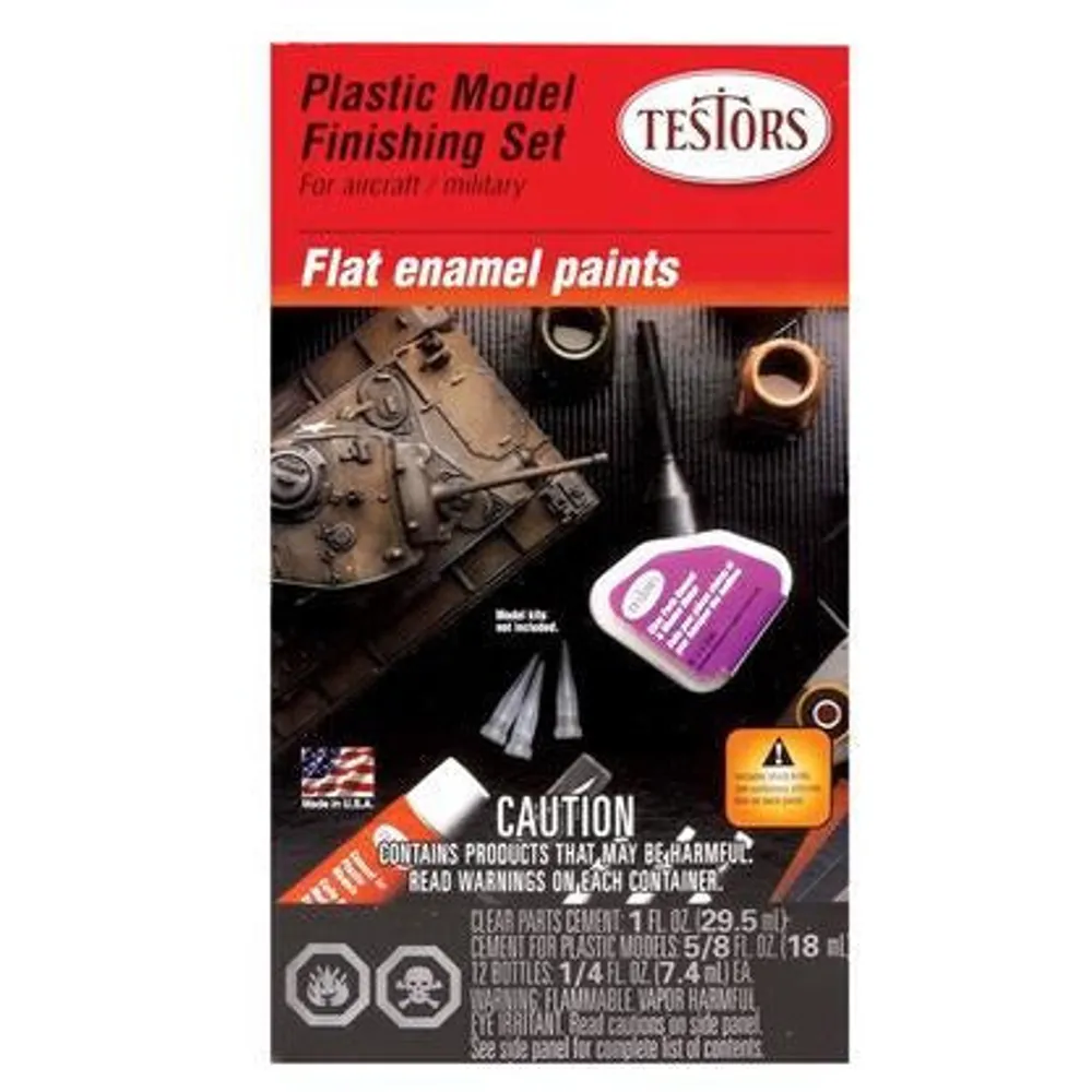 Testors Flat Enamel Paint Finishing Kit #9160