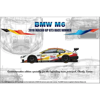 BMW M6 2018 Macau GP GT3 Race Winner 1/24 Model Car Kit #PN24008 by Platz