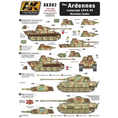 AK-802 1/35 The Ardennes Campaign German Tanks Decals