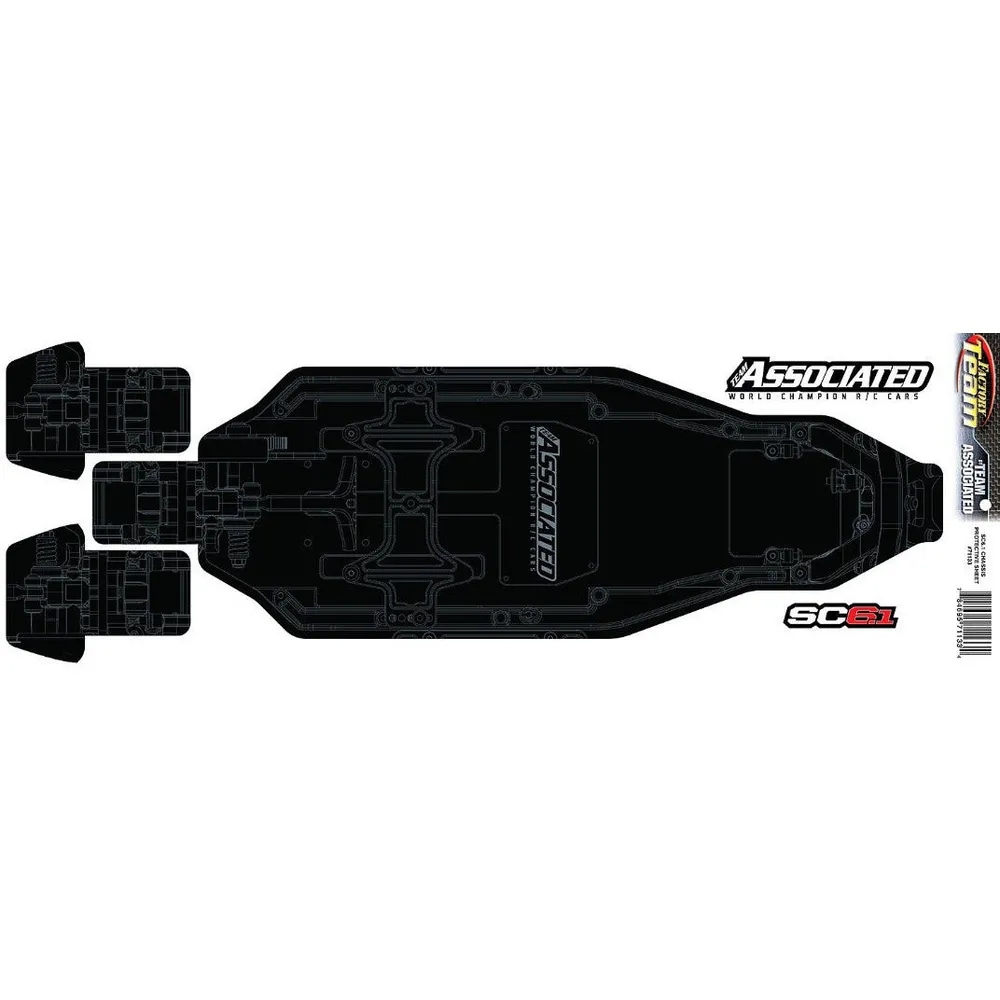 Team Associated SC6.2/SC6.1 FT Chassis Protective Sheet, printed