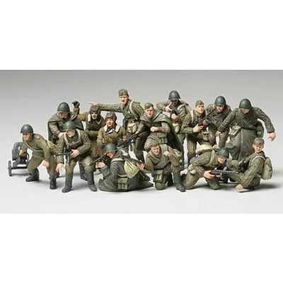 WWII Russian Infantry & Tank Crew Set 1/48 #32521 by Tamiya