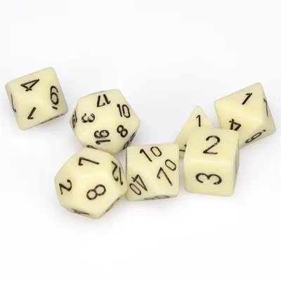 Chessex Opaque 7-Die Set Ivory/Black CHX25400