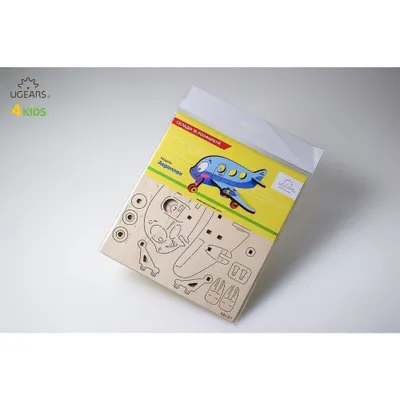 3-D Coloring Puzzle Airplane by Ugears