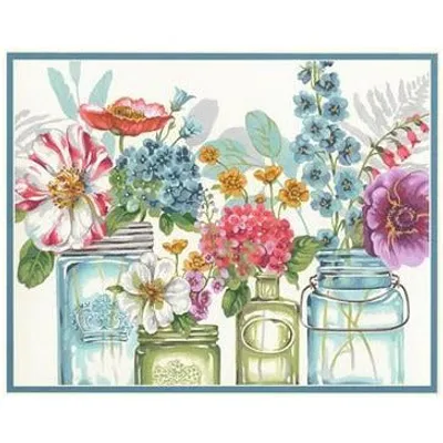 Dimensions Paint by Numbers Rainbow Flowers in Glass Jars (14"x11")