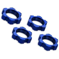 TRA7758 Wheel nuts, splined, 17mm, serrated (blue-anodized) (4)